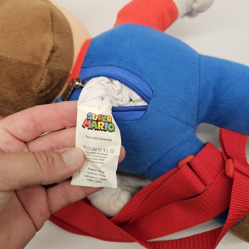 Super Mario Bros. Mario 18" Plush Backpack Nintendo Official Product - Picture 5 of 11